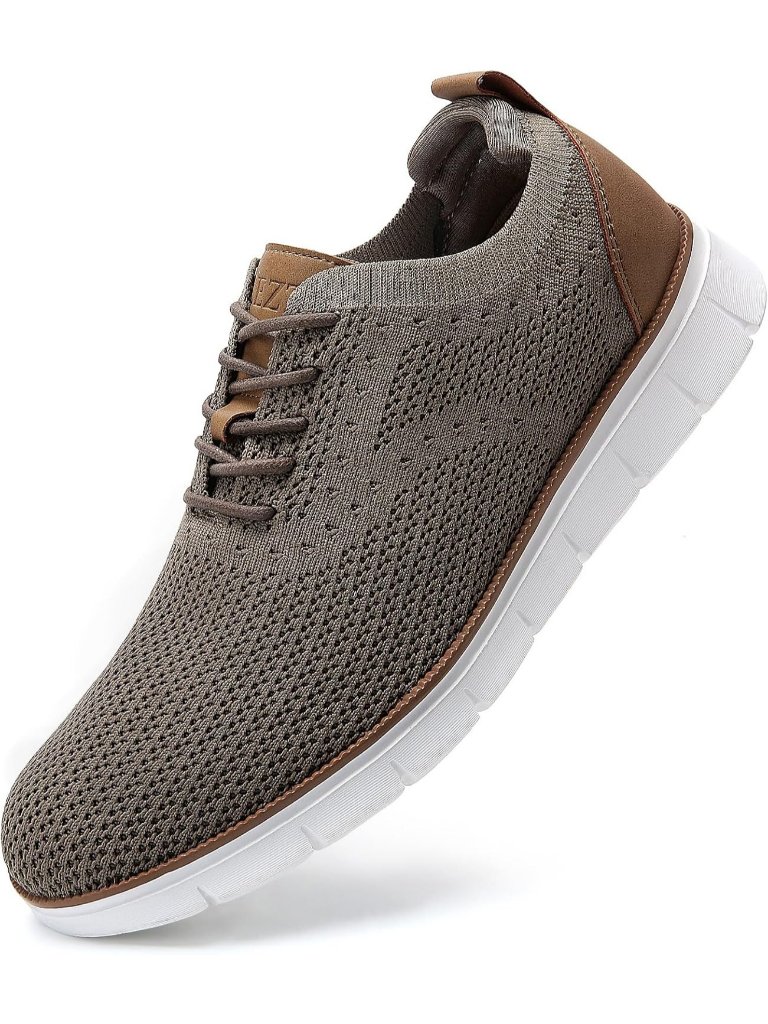 Men's Khaki Casual Mesh Breathable Lightweight Comfortable Walking Sneakers